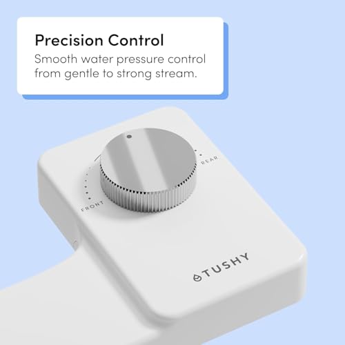 Image of TUSHY NEW Fresh Dual Nozzle Cool Water Bidet: Ultra Slim Toilet Seat Attachment Sprayer with Luxury 2 in 1 Front & Rear, Self-Cleaning, 180º Clean, (DIY Install, 10 Minutes), Non-Electric, Chrome Knob