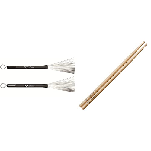 Vater drum brushes & 7A wood tip sticks set