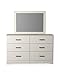 Signature Design by Ashley Stelsie Vintage Smooth-Gliding 6-Drawer Dresser and Mirror with Safety Stop, White