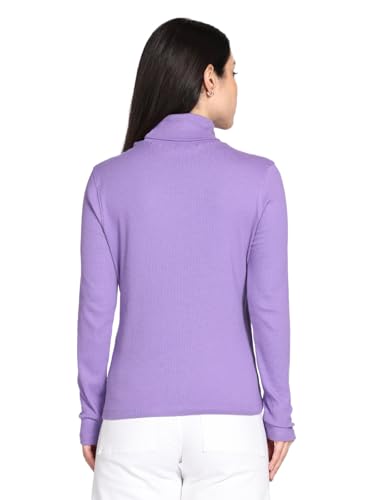 Image of TWIN BIRDS Women Cotton Turtle Neck Ribbed Tee | Full Sleeve Winter Top
