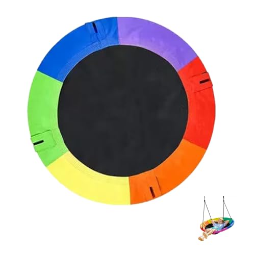 Image of 40-Inch Tree Swing Replacement Fabric，Saucer Swing Replacement Cover，Round Saucer Swing Seat Cover, Oxford Fabric (Colorful, 40 inch)
