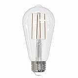 Bulbrite 8.5 Watt Dimmable Clear ST18 LED Light Bulbs with Medium (E26) Base, 3000K Soft White Light, 850 Lumens