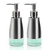 Monige Stainless Steel Soap Dispenser 2 Pack, Brushed Nickel Liquid Hand Soap Dispenser for...