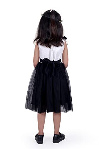 Image of TAGAS Baby-Girl's Valantino & Net Fit and Flare Standard Length Dress (KD-405-PINK-7 Pink 7 8 Years)