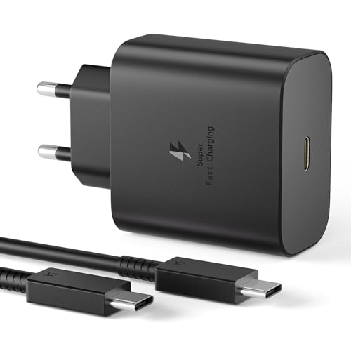 AGEEMY Chargeur USB C 45W Super Charge Rapide pour Samsung Galaxy S25/S24+/S24 Ultra/S23+/S23 Ultra/S22/S21/Note20, Prise Secteur USB C Adapteur Chargeur Rapide de Rechange d'origine + 1.5M Type-C
