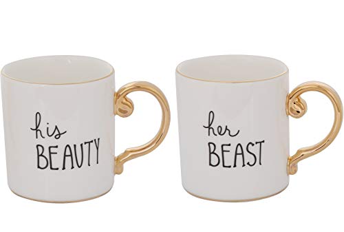 Grature Mr and Mrs Coffee Mug Set | Couples Wedding, Engagement, Bridal Shower