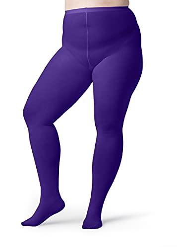 Image of Silky Toes Plus Size Tights for Women | 60D Soft Opaque Comfort Fit Pantyhose | Black or Colored 1-2 pairs | 1X-8X