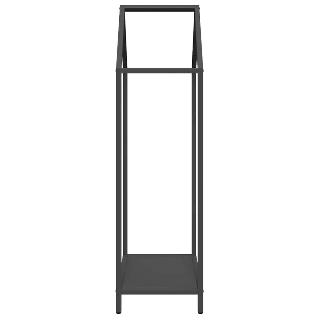 Mangloder Brennholzregal Schwarz aus kaltgewalztem Stahl 40 x 25 x 90 cm, Holzlager für Kamin und Ofen, 100 kg Traglast, für Aufbewahrung, Trocknen, Ordnung im Wohnzimmer, Garten, Terrasse