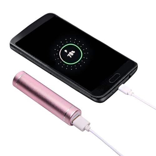 3 PAGEN Powerbank Chargeur rose 3000 mAh - Mini Power Bank avec câble - Petit mais puissant - Chargeur portable pour téléphone portable - Batterie externe...