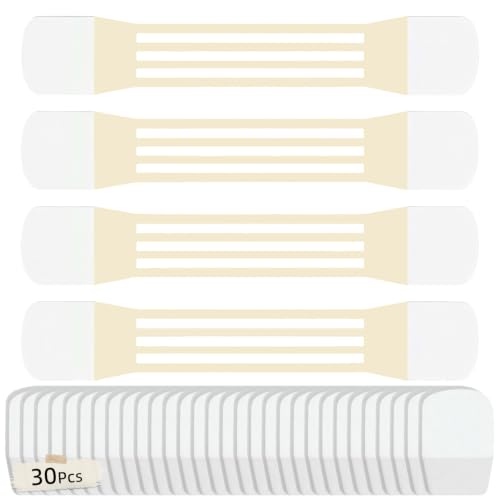 Parches Levantamiento Cuello Invisible, 4 Tiras de Cinta y 30 Parches Anti-Arrugas, Reductor de Papada para Mujer, Blanco