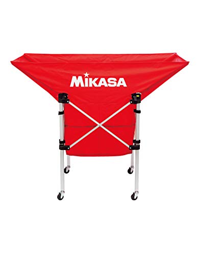 ミカサ(MIKASA) 折りたたみ式ボールカゴ(舟形)3点セット【フレーム・幕体・キャリーケース】 レッド AC-BC210-R