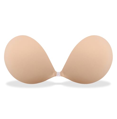 MITALOO Adhesive Bra Invisible Sticky Strapless Push up Backless Reusable Silicone Covering Nipple Bras Nude