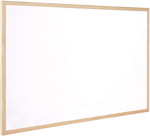 CABLEPELADO   Pizarra melamina marco madera   resina   resistente   rotulador   blanca   anuncios   organizacion   dibujos   60 x 40 cm