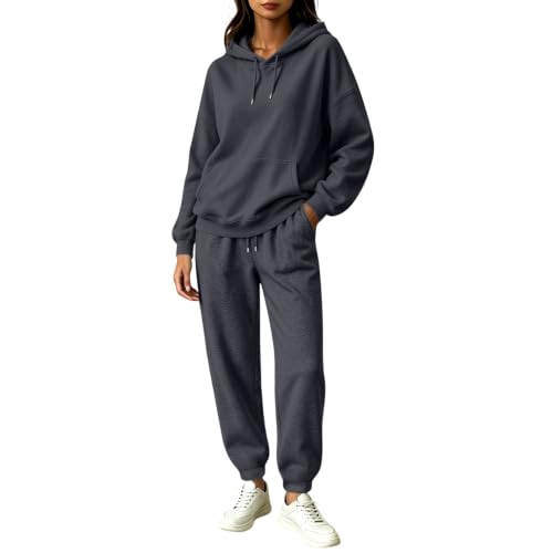 Womens Two Piece Sets Fashion Light Hoodie and Straight Leg Sweatpants