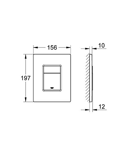 GROHE Skate Cosmopolitan, WC Abdeckplatte (wassersparende Betätigungsplatte, senkrechte oder waagerechte Montage, Drückerplatte mit Start & Stopp-Betätigung), alpinweiß, 38732SH0