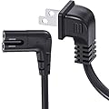 TV Power Cord Compatible for Samsung TV, Ancable 6-Feet 90 Degree Angled 2-Prong C7 Tv Cable Compatible with Samsung LG TCL Sony Appletv Insignia Sharp Toshiba Vizio (UL Listed 18 AWG-Non Polarized)