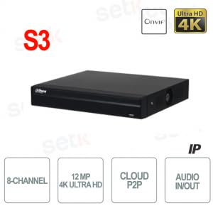 NVR DAHUA IP 8 canaux 4K 12MP 114MBPS NVR4108HS-4KS3