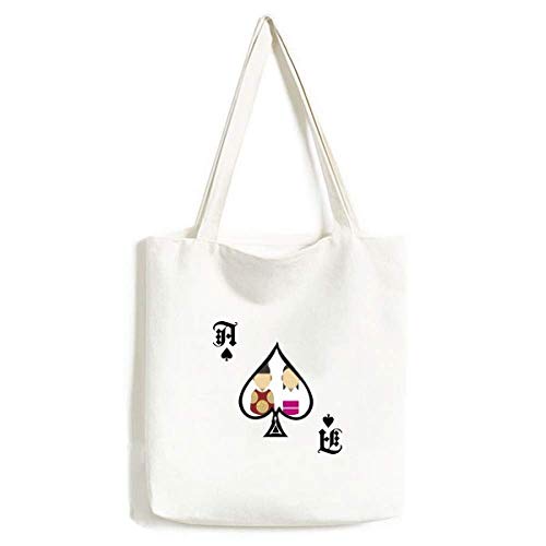 Sac à main traditionnel coréen lavable et grand sac artisanal motif pique de poker