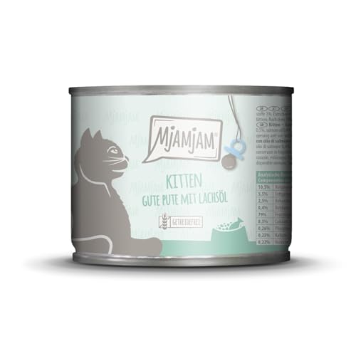 Produktbild von MjAMjAM Katzen Nassfutter Kitten Gute Pute mit Lachsöl - 200 g