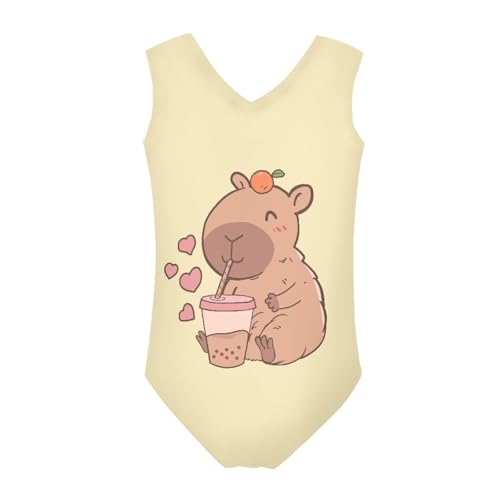 Image of One Piece Swimsuit Girls Kids Bathing Suit V Neck Wide Shoulder Strap Toddler Beach Swimwear for 3-14 Years