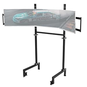 Dardoo Sim Racing Triple Monitor Stand mit einstellbarer Höhe & Breite für 24-32 Zoll Display 3 Bildschirme TV-Halterung Kompatibel mit Rundrohr Racing Sim Cockpit
