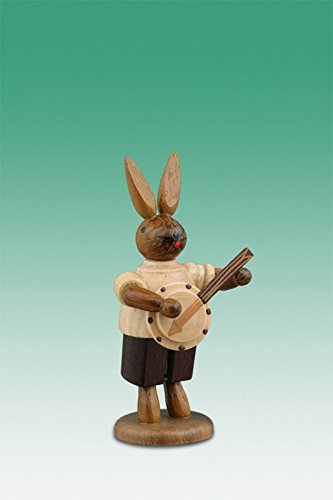 Lapin de Pâques en bois joueur de banjo cadeau traditionnel