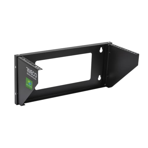 RIVECO 4U Wall Mount Rack for Network. Reinforced Heavy Load 66-99 LBS Small Server Racks Vertical & Horizontal Mounting for 19 inches IT & Studio Equipment.