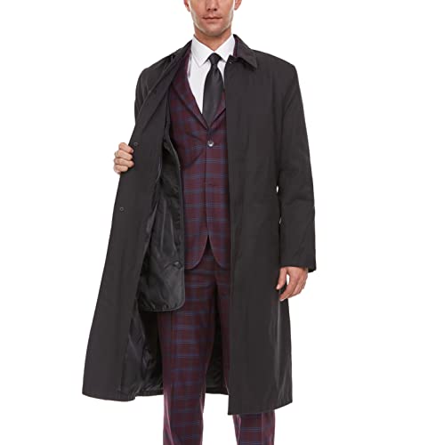 Adam Baker Men's Single Breasted Breasted Full Length Trench Coat All Year Round Raincoat3