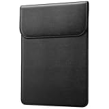 JETech スリム パソコンケース MacBook Air 13インチ (M4/M3/M2) 2022-2025 / MacBook Pro 13インチ (M2/M1) 2016-2022用 PUレザーケース (ブラック)