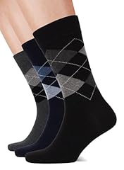 Argyle - Navy Blue/Black/Grey (3 Pairs)