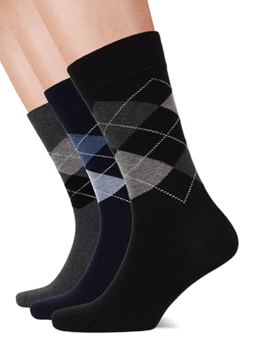 LAETAN Men’s Colorful Argyle Dress Socks, Crew Length, Soft Cotton