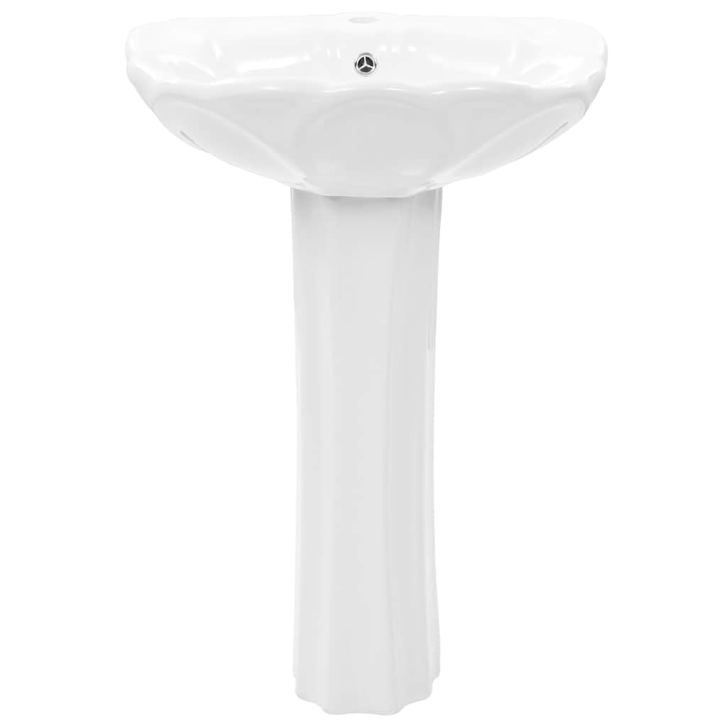 vidaXL Lavabo de Pie Cerámica Blanco 580x510x200 mm Muebles de Baño Grifería