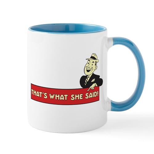 Taza de cerámica CafePress 11 oz blanca y azul miniatura 2