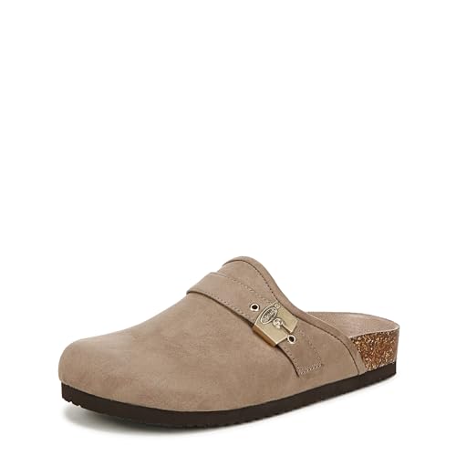 Dr. Scholl's Louis Iconic - Zuecos para Mujer, Microfibra marrón Topo, 37.5 EU