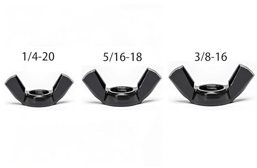 30 pcs 14-20 wingnuts carbon steel wing nuts black zinc plated fasteners parts butterfly nut black 14-20