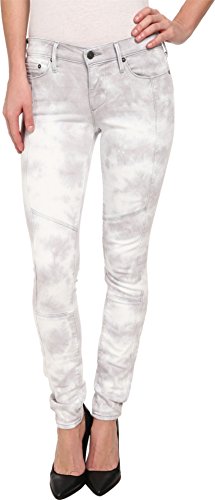 True Religion Women's Halle Moto Mid Rise Super Skinny 30 Inch Jean