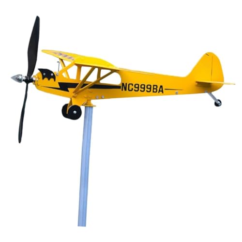 CIYODO Metall Flugzeug Wetterfahne Dekorativer Windindicator Für Garten Terrasse Und Dach Wetterfester Windmesser Mit Exzellenter Handwerkskunst Für Outdoor-Dekoration Maße