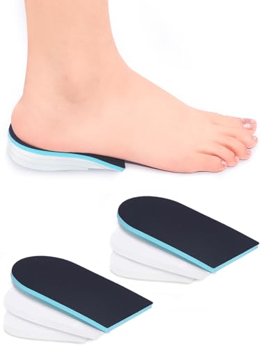 Image of Plantar Fasciitis Heel Cups for Heel Pain 【Updated Version】 Protectors Sleeves Pads, Support for Spur, Women and Men (Black-Blue, M 5-8 / W 6-9.5)