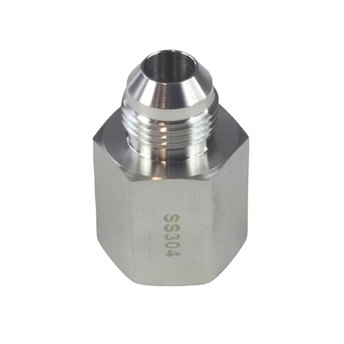 Image of HFS(R) 1 /2 inch NPT Female to 1 /2 inch JIC Male Flare Tubing Adapter Hose Connector Pipe Fittings 304 Stainless Steel (1 /2 inch FNPT x 1 /2 inch MJIC)