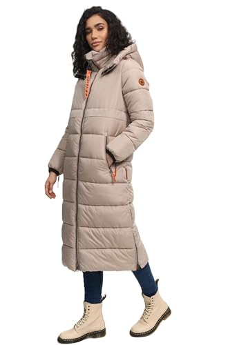 Navahoo Damen Winterjacke langer Winter Mantel Winter Jacke gesteppt warmer...