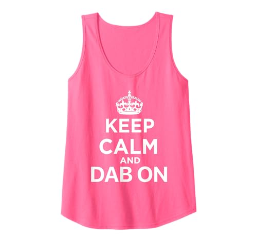 Womens Keep Calm and Dab On Pink Tank Top