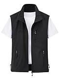 Gihuo Men's Casual Outdoor Lightweight Quick Dry Travel Vest Outerwear (Black, X-Large)