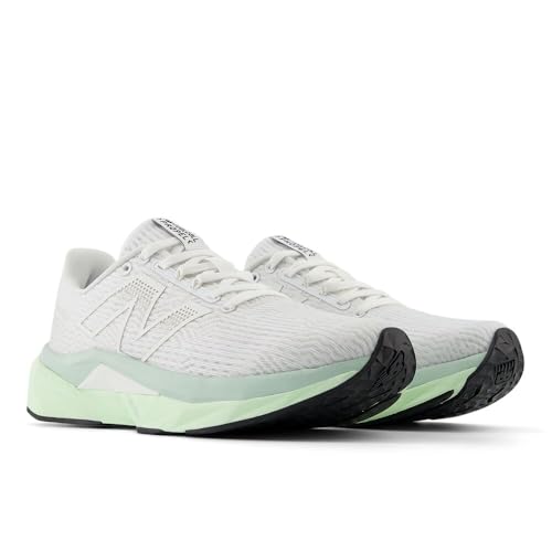 New Balance Women's FuelCell Propel V5 Running Shoe, White/Melon Water/Clay Ash, 5.5 M