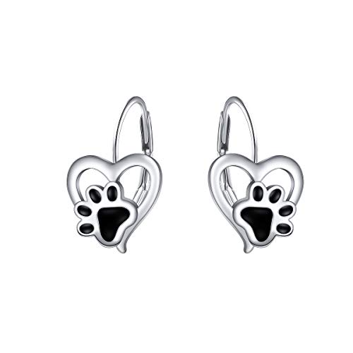 Animal Earrings 925 Sterling Silver Unicorn Puppy Paw Cat Bunny Rabbit Drop Dangle Leverback Earrings for Women Daughter Girlfriend Gift…