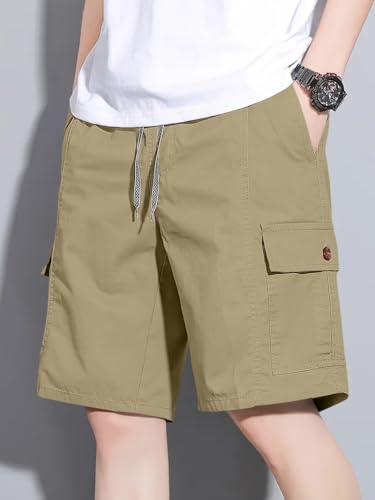 Image of GRECIILOOKS Bermuda Cotton Shorts for Men - Relaxed Fit Casual Summer Shorts | Knee Length Chino Style with Pockets
