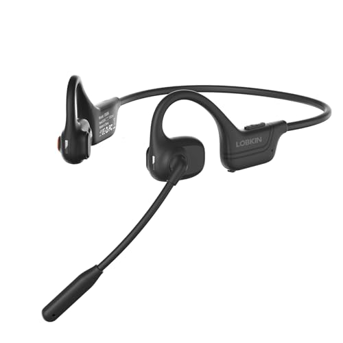 LOBKIN Kopfhörer Bluetooth Headset mit Mikrofon, Open Ear Kopfhörer Bluetooth 5.3 Luftleitungskopfhörer kabelloses mit Geräuschunterdrückung Mikrofon, Wireless Headset