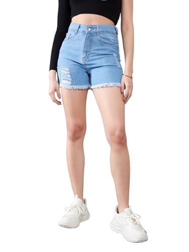 Image of Dolce Crudo Women's Regular High Rise Stretchable Denim Shorts