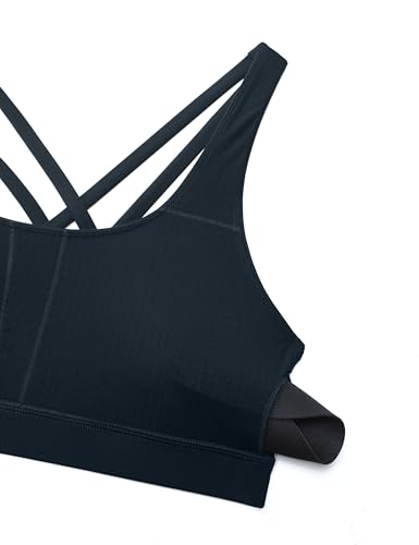 Image of CRZ YOGA Naked Feeling Strappy Sports Bras | Medium Support, Removable Pads, Yoga, Sleek, Scoop Neck, for Women