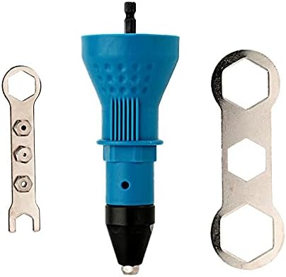 Electric Rivet Nut Gun for Cordless Drill Electric Rivet Riveter Nut Gun Adapter Cordless Riveting Tool Kit Drill Adaptor Insert Nut 2.4 to 4.8mm Accessories DIY (Color : Blue)