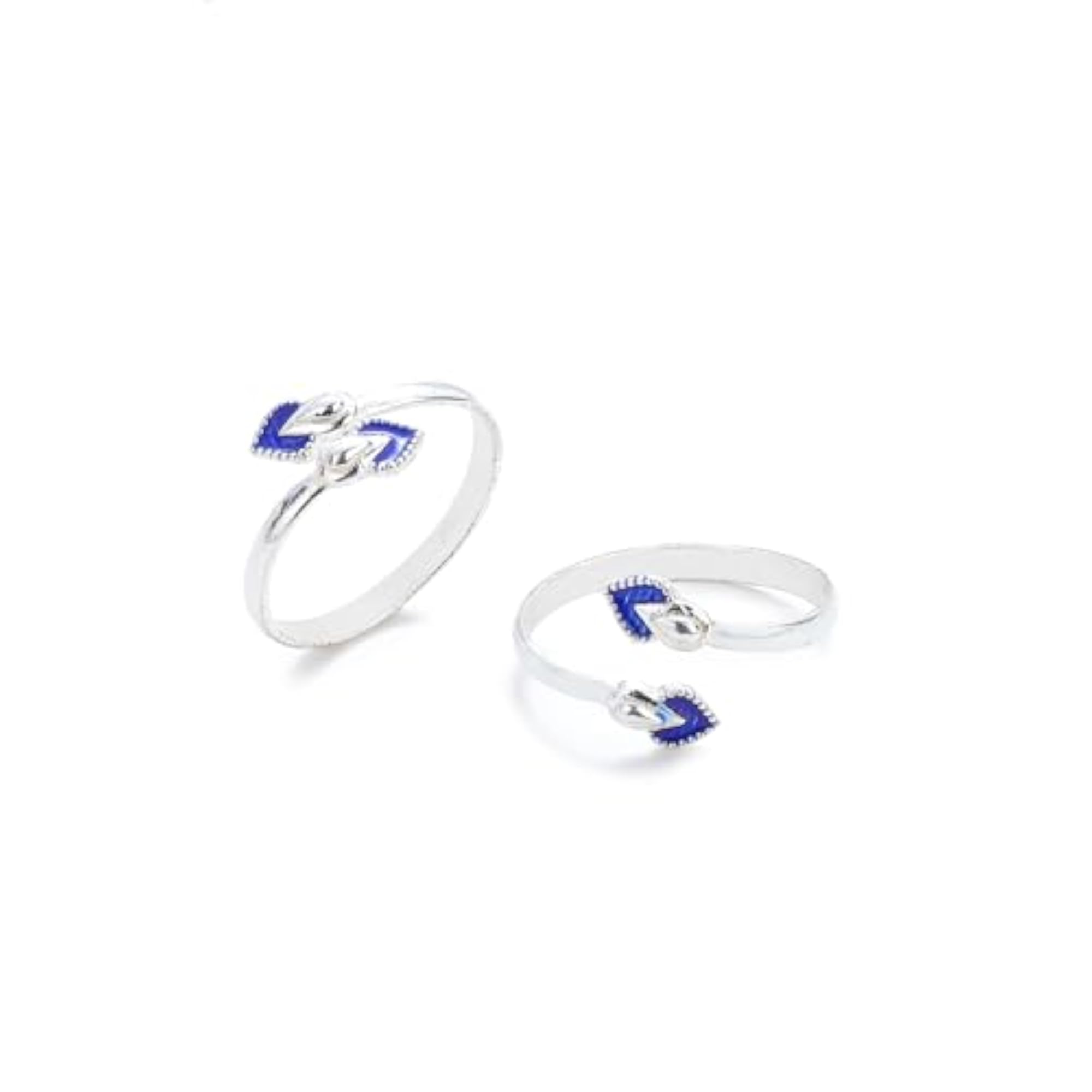 Women's 925 Silver Blue Enamel Finished Toe Ring